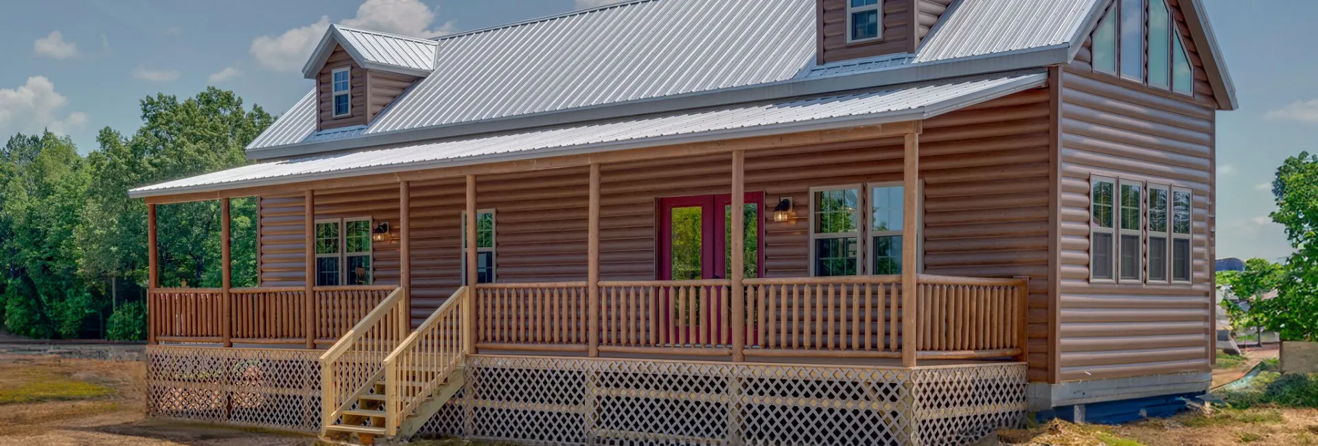 The Laramie modular home with wood siding