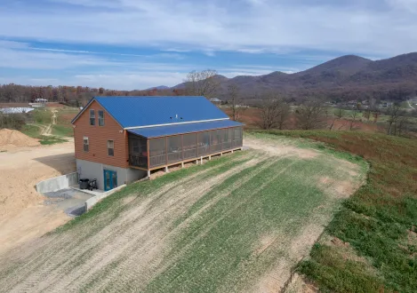Aerial shot of cabin