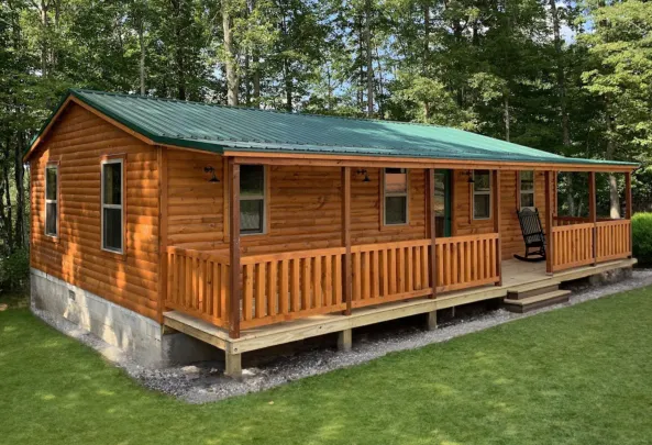 Pioneer modular home with wood siding